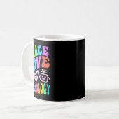 Peace Liebe Technology Retro Computerlehrer Vibes Kaffeetasse (Vorderseite Links)