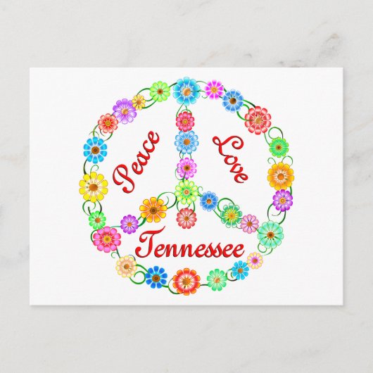 Peace Liebe Tennessee Postkarte (Vorderseite)