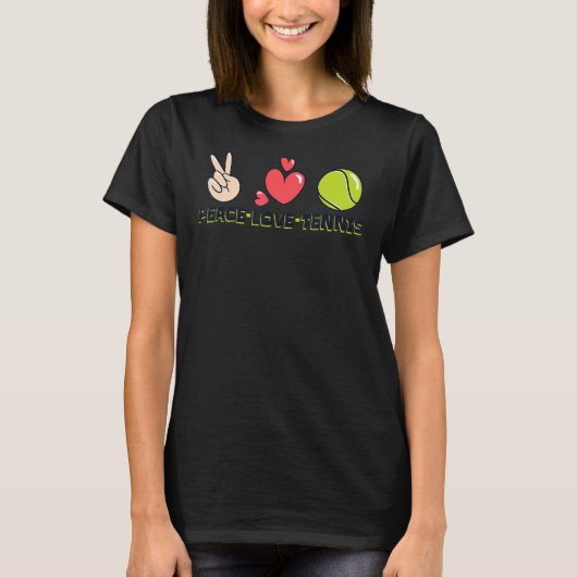 Peace Liebe Tennis Beruflich Player Trainer 10 T-Shirt (Vorderseite)