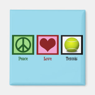 Peace Liebe Tennis Blue Magnet