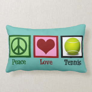 Peace Liebe Tennis Custom Aquamarin Lendenkissen