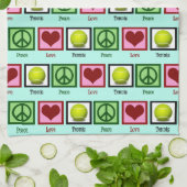 Peace Liebe Tennis Geschirrtuch (Gefaltet)