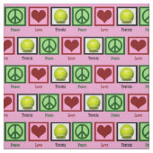 Peace Liebe Tennis Hübsch Pink Stoff (Muster)