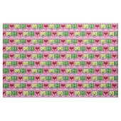 Peace Liebe Tennis Hübsch Pink Stoff (Fat Quarter (45,7 x 55,9 cm))