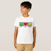 Peace Liebe Tennis Kinder T-Shirt (Vorne ganz)