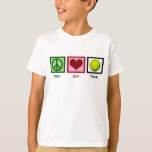 Peace Liebe Tennis Kinder T-Shirt<br><div class="desc">Sind Sie Tennisprofi an Ihrer Grundschule? Ein niedlicher Tennistee für Kinder.</div>
