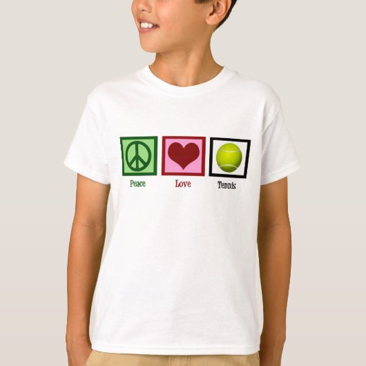 Peace Liebe Tennis Kinder T-Shirt (Vorderseite)