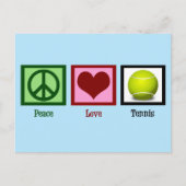 Peace Liebe Tennis Niedlich Blue Postkarte (Vorderseite)