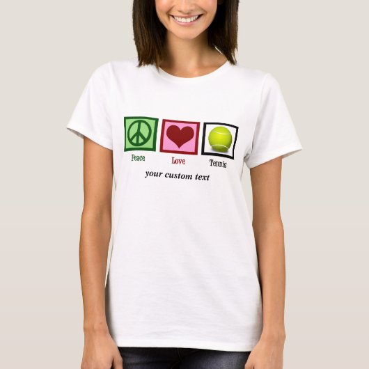 Peace Liebe Tennis Niedlich Custom Women's T-Shirt (Vorderseite)