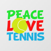 Peace Liebe Tennis Niedlich Sports Fensteraufkleber (Blatt)