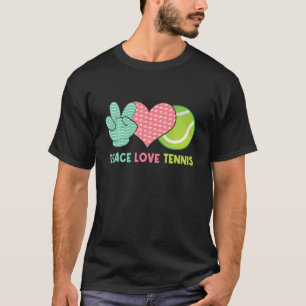 Peace Liebe Tennis Niedlich T-Shirt