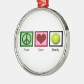 Peace Liebe Tennis Ornament Aus Metall (Links)
