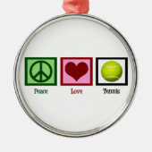 Peace Liebe Tennis Ornament Aus Metall (Vorne)