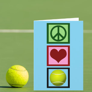 Peace Liebe Tennis Player Geburtstag Karte