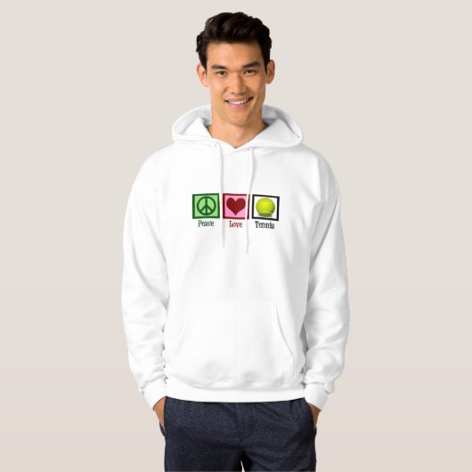 Peace Liebe Tennis Player Hoodie (Vorne ganz)