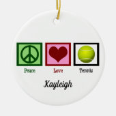 Peace Liebe Tennis Player Monogram Keramik Ornament (Vorne)
