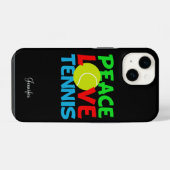 Peace Liebe Tennis Player Niedlich Personalisiert iPhone Hülle (Rückseite (Horizontal))