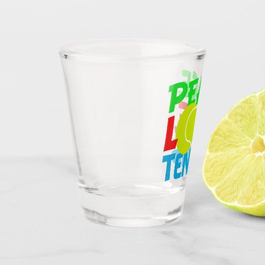 Peace Liebe Tennis Player Schnapsglas (Links)
