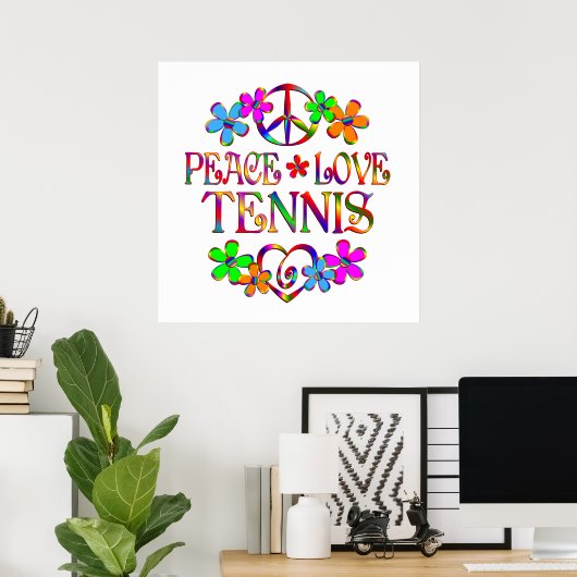 Peace Liebe Tennis Poster (Heimbüro)