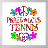Peace Liebe Tennis Poster (Vorne)