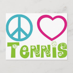 Peace Liebe Tennis Postkarte