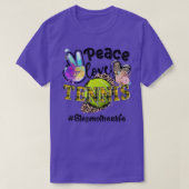 Peace Liebe Tennis Stepmutter Life Mama Oma Leop T-Shirt (Design vorne)