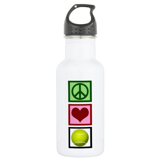 Peace Liebe Tennis Trinkflasche (Vorderseite)
