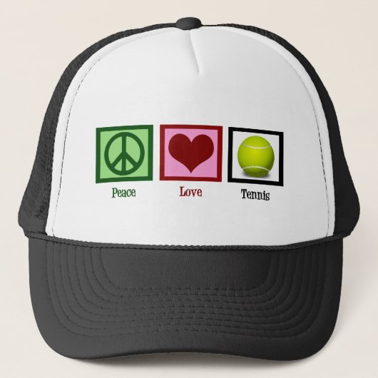 Peace Liebe Tennis Truckerkappe (Vorderseite)
