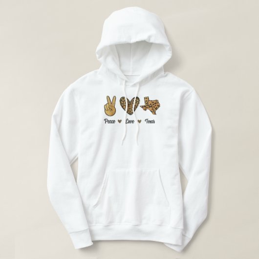 Peace Liebe Texas Leopard Flag Karte Souvenirs für Hoodie (Design vorne)