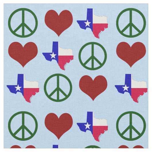 Peace Liebe Texas Pattern Stoff (Nahaufnahme)