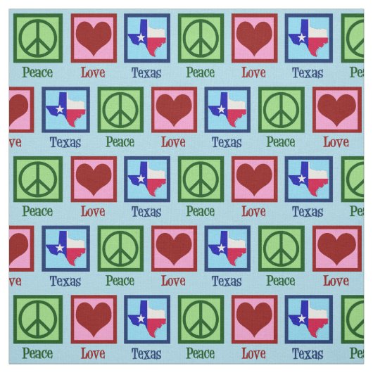 Peace Liebe Texas Proud Texan Stoff (Muster)