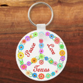 Peace Liebe Texas Schlüsselanhänger (Vorderseite)