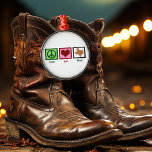 Peace Liebe Texas Silbernes Ornament<br><div class="desc">Ein Friedenszeichen,  Herz und der Staat von Texas. Ich bin ein stolzer Texaner.</div>