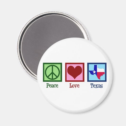 Peace Liebe Texas Staatsflagge Magnet (Vorderseite/Rückseite)