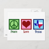 Peace Liebe Texas Staatsflagge Postkarte (Vorne/Hinten)