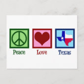 Peace Liebe Texas Staatsflagge Postkarte (Vorderseite)