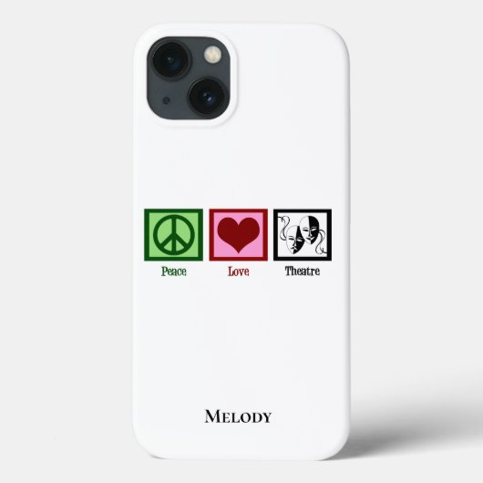 Peace Liebe Theater Personalisiert Case-Mate iPhone Hülle (Rückseite)