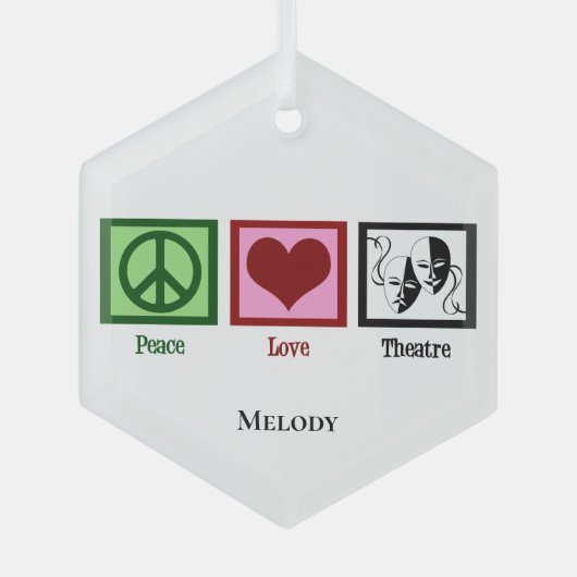 Peace Liebe Theater Personalisiert Weihnachten Ornament Aus Glas (Vorderseite)