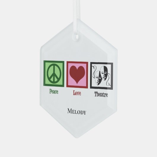 Peace Liebe Theater Personalisiert Weihnachten Ornament Aus Glas (Vorderseite Links)