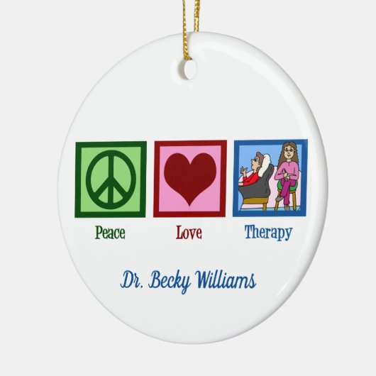 Peace Liebe Therapy Custom Therapist Weihnachten Keramik Ornament (Links)
