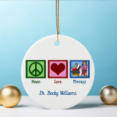 Peace Liebe Therapy Custom Therapist Weihnachten Keramik Ornament