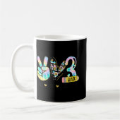 Peace Liebe Third Grade Fun Gefärbte Krawatte Stud Kaffeetasse (Links)