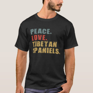 Peace Liebe Tibetische Spaniels Adg130b T-Shirt