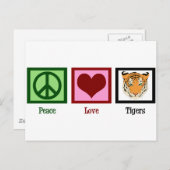 Peace Liebe Tigers Postkarte (Vorne/Hinten)