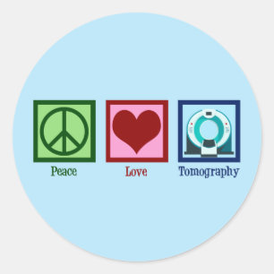 Peace Liebe Tomography Runder Aufkleber