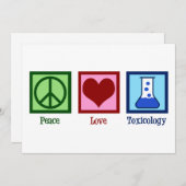 Peace Liebe Toxicology Niedlich Toxicologist Feiertagskarte (Vorne/Hinten)