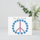Peace Liebe Tranquility Symbol Postkarte (Stehend Vorderseite)