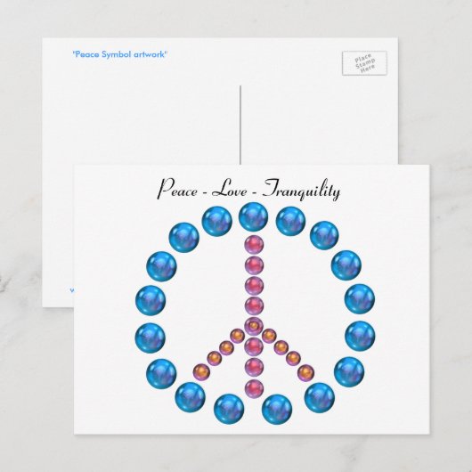 Peace Liebe Tranquility Symbol Postkarte (Vorne/Hinten)