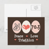 Peace Liebe Triathlon Postcard Postkarte (Vorne/Hinten)