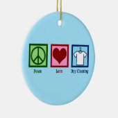Peace Liebe Trockenreinigung Keramik Ornament (Rechts)